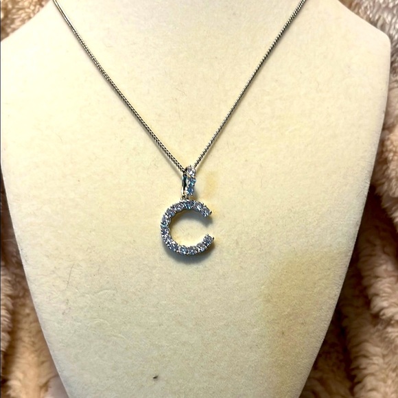 Silver Initial  “C” Necklace - Picture 1 of 4